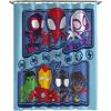 imageJay Franco Marvel Avengers Assembled Shower Curtain ampamp Easy Care Fabric Kids Bath Curtain Official Marvel ProductBlue  Spidey  Friends