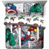 imageJay Franco Marvel Avengers Comic Cool 7 Piece Queen Bed Set  Includes Comforter ampamp Sheet Set  Bedding Features Captain America Spiderman Iron Man Hulk ampamp Thor  Super Soft