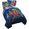 imageJay Franco Marvel Avengers Fighting Team 5 Piece Queen Bed Set  Includes Reversible Comforter ampamp Sheet Set Bedding  Super Soft Fade Resistant Microfiber Official Marvel ProductAvengers