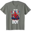 imageKids Marvel Comics SpiderMan Classic Im The Birthday Boy TShirtOlive Heather