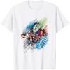 imageMarvel Avengers Family Vacation Trip Travel Sketch Art TShirtWhite