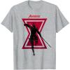 imageMarvel Avengers Game Black Widow Silhouette TShirtHeather Grey