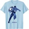 imageMarvel Avengers Game Captain America Silhouette Fill TShirtBaby Blue