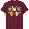 imageMarvel Avengers Halloween Retro Vintage Masks Costume TShirtBurgundy