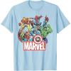 imageMarvel Avengers Team Retro Comic Vintage Graphic TShirtBaby Blue