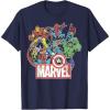 imageMarvel Avengers Team Retro Comic Vintage Graphic TShirtNavy Blue
