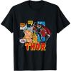 imageMarvel Comics Mighty Thor Retro Distressed Comic TShirt TShirtBlack