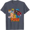 imageMarvel Comics Mighty Thor Retro Distressed Comic TShirt TShirtHeather Blue