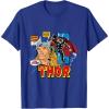 imageMarvel Comics Mighty Thor Retro Distressed Comic TShirt TShirtRoyal Blue