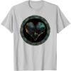 imageMarvel Iron Heart Metallic Heart Vintage Chest Emblem TShirtSilver Grey