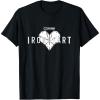 imageMarvel Iron Heart Metallic White HeartShaped Logo TShirtBlack