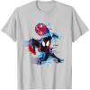 imageMarvel SpiderMan Across the SpiderVerse Miles Glitch TShirtSilver Grey