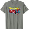 imageMarvel SpiderMan Amazing Dad Comic Book Fathers Day TShirtOlive Heather