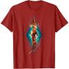 imageMarvel The Marvels Photon Captain Marvel Ms Marvel Diamond TShirtCranberry Red