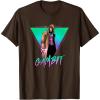 imageMarvel XMen Gambit Epic Neon 80s Style Retro Portrait TShirtBrown