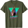 imageMarvel XMen Gambit Epic Neon 80s Style Retro Portrait TShirtOlive Green
