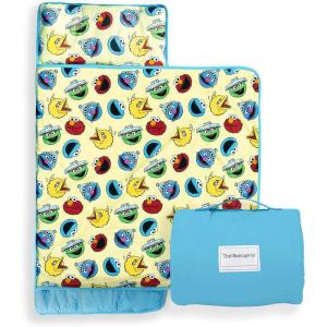 imageJay Franco Kids Nap Mat with Embedded Pillow ampamp Blanket  Soft 46quotx20quot Microfiber Sleeping Bag with Name Tag ampamp Handle for School Travel Sleepover Blue  Marvel ComicsMulti  Sesame Street