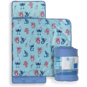 imageJay Franco Kids Nap Mat with Embedded Pillow ampamp Blanket  Soft 46quotx20quot Microfiber Sleeping Bag with Name Tag ampamp Handle for School Travel Sleepover Blue  Marvel ComicsBlue  Lilo  Stitch