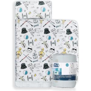 imageJay Franco Kids Nap Mat with Embedded Pillow ampamp Blanket  Soft 46quotx20quot Microfiber Sleeping Bag with Name Tag ampamp Handle for School Travel Sleepover Blue  Marvel ComicsGray  Star Wars