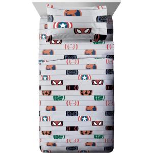 imageJay Franco Kids Sheet Set with Fitted Flat Sheets ampamp Pillow Cover  UltraSoft Bedding with Pillowcase for Room Decor White  Avengers 4 Piece QueenGray  Avengers