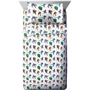 imageJay Franco Kids Sheet Set with Fitted Flat Sheets ampamp Pillow Cover  UltraSoft Bedding with Pillowcase for Room Decor White  Avengers 4 Piece QueenWhite  Avengers