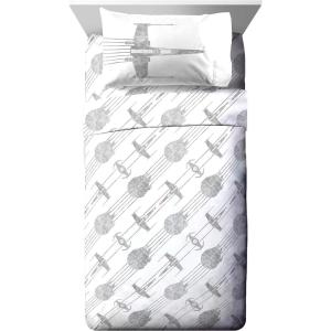 imageJay Franco Kids Sheet Set with Fitted Flat Sheets ampamp Pillow Cover  UltraSoft Bedding with Pillowcase for Room Decor White  Avengers 4 Piece QueenWhite  Star Wars