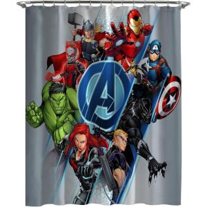 imageJay Franco Marvel Avengers Assembled Shower Curtain ampamp Easy Care Fabric Kids Bath Curtain Official Marvel ProductGray  Avengers