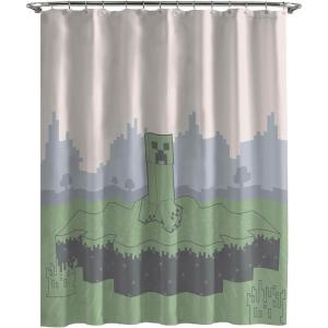 imageJay Franco Marvel Avengers Assembled Shower Curtain ampamp Easy Care Fabric Kids Bath Curtain Official Marvel ProductMulti  Minecraft