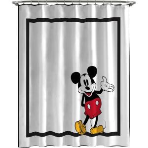 imageJay Franco Marvel Avengers Assembled Shower Curtain ampamp Easy Care Fabric Kids Bath Curtain Official Marvel ProductWhite  Mickey Mouse