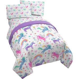 imageJay Franco Marvel Avengers Fighting Team 5 Piece Queen Bed Set  Includes Reversible Comforter ampamp Sheet Set Bedding  Super Soft Fade Resistant Microfiber Official Marvel ProductWhite  Unicorn Rainbow