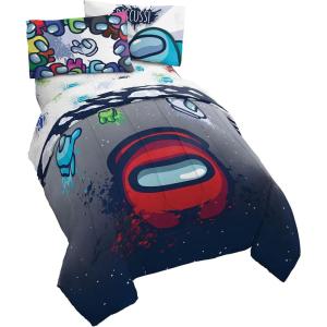 imageJay Franco Marvel Avengers Fighting Team 5 Piece Queen Bed Set  Includes Reversible Comforter ampamp Sheet Set Bedding  Super Soft Fade Resistant Microfiber Official Marvel ProductMulti  Among Us