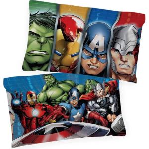 imageJay Franco Marvel Avengers Halo 2 Pack Pillowcase  DoubleSided Kids Super Soft Bedding Features Captain America Hulk Iron Man ampamp SpidermanMulticolor  Avengers