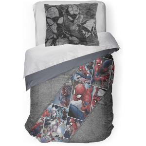 imageJay Franco Marvel Comics 80th Anniversary FullQueen Comforter ampamp Sham Set  Super Soft Kids Reversible Bedding  Fade Resistant Microfiber Official Marvel ProductGray  Spiderman