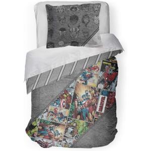 imageJay Franco Marvel Comics 80th Anniversary FullQueen Comforter ampamp Sham Set  Super Soft Kids Reversible Bedding  Fade Resistant Microfiber Official Marvel ProductGray  Marvel Comics