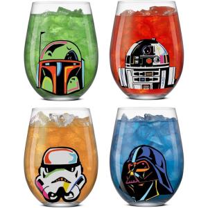 imageJoyJolt Marvel Heroes Stemless Drinking Glasses 19oz Superhero Cups ft Hulk Captain America Spiderman and Iron Man Avengers Glassware Set of 4 Marvel Gifts for Men and WomenStar Wars Cosmic