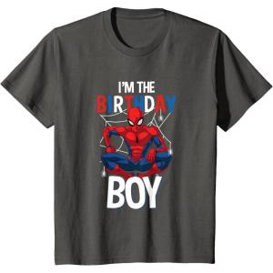 imageKids Marvel Comics SpiderMan Classic Im The Birthday Boy TShirtAsphalt Grey