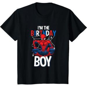 imageKids Marvel Comics SpiderMan Classic Im The Birthday Boy TShirtBlack