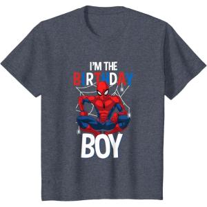 imageKids Marvel Comics SpiderMan Classic Im The Birthday Boy TShirtHeather Blue