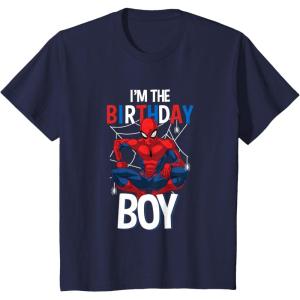 imageKids Marvel Comics SpiderMan Classic Im The Birthday Boy TShirtNavy Blue