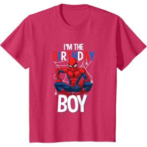 imageKids Marvel Comics SpiderMan Classic Im The Birthday Boy TShirtRed Heather