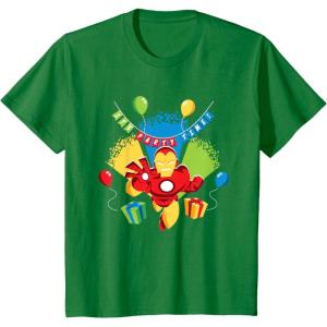 imageKids Marvel Iron Man Its Party Time Birthday TShirtKelly Green