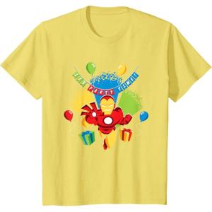 imageKids Marvel Iron Man Its Party Time Birthday TShirtLemon Yellow