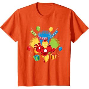 imageKids Marvel Iron Man Its Party Time Birthday TShirtOrange