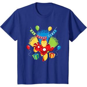 imageKids Marvel Iron Man Its Party Time Birthday TShirtRoyal Blue