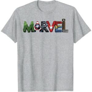 imageMarvel Avengers Character Text Portrait TShirtHeather Grey