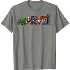 imageMarvel Avengers Character Text Portrait TShirtOlive Heather