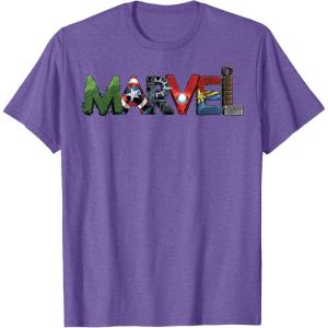 imageMarvel Avengers Character Text Portrait TShirtPurple Heather