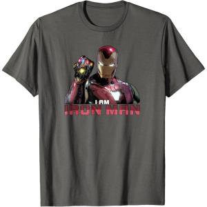imageMarvel Avengers Endgame I am Iron Man TShirtAsphalt Grey