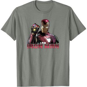 imageMarvel Avengers Endgame I am Iron Man TShirtOlive Heather