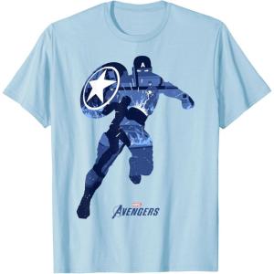 imageMarvel Avengers Game Captain America Silhouette Fill TShirtBaby Blue